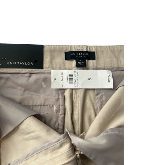 NWT Ann Taylor Devin City Short Tan Stretch Cotton Straight Fit Size 6 Reg. $49 - Picture 6 of 10